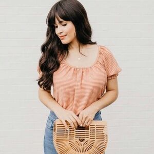 Madewell Texture & Thread Peasant Top In Stripe